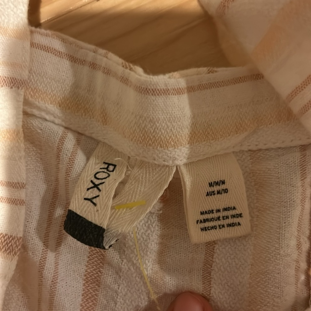 Roxy Cream and Brown Striped Dress - Picture 3 of 5